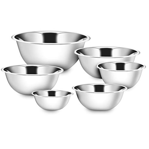 Product Cover Klee 6-Piece Premium Stainless Steel Mixing Bowls.75 Qt, 1.5 Qt, 3 Qt, 4 Qt, 5 Qt, 8 Qt