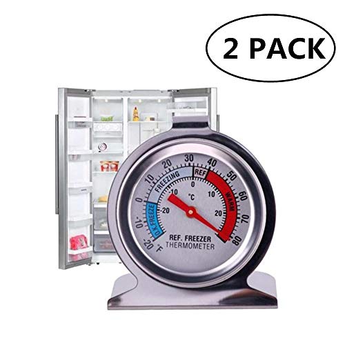 Product Cover JSDOIN Freezer Refrigerator Refrigerator Thermometers Large Dial Thermometer 2 Pack (2 PACK)