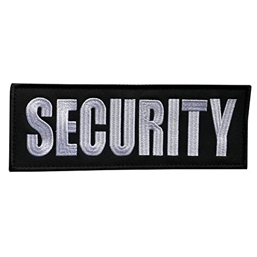 Product Cover Large Embroidery Fabric Cloth Security Patch Black and White for Uniforms Vest and Tactical Clothing by uuKen Tactical Gear (Black and White, Large 8.5