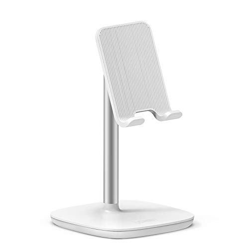 Product Cover UGREEN Cell Phone Stand Desk Holder Compatible for iPhone 11 Pro Max XS XR 8 Plus 6 7, Samsung Galaxy S10 Plus S9 S8 Note 9 8 S7 S6, Google Pixel 3 XL, LG V40 V30 G7 G6 Smartphone, Adjustable (White)