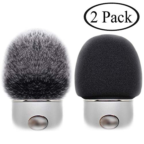Product Cover 2 Pack Professional Microphone Furry Windscreen Muff Wind Cover with Foam Microphone Windscreen for Blue Yeti