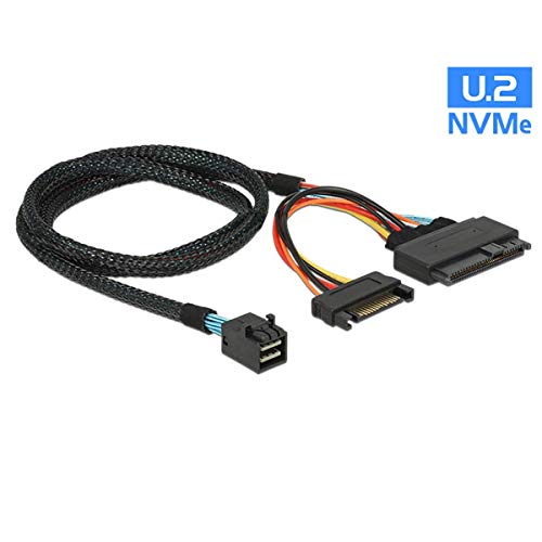 Product Cover CableDeconn Internal 12G Mini SAS HD to U.2 / SFF-8643 to SFF-8639 Cable 0.5m with 15Pin SATA Power for U.2 SSD