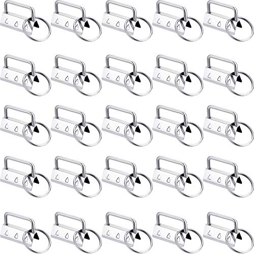 Product Cover 40 Pieces Key Fob Hardware Key Chain Fob Wristlet Hardware with Key Ring for Lanyard (1.25 Inch)