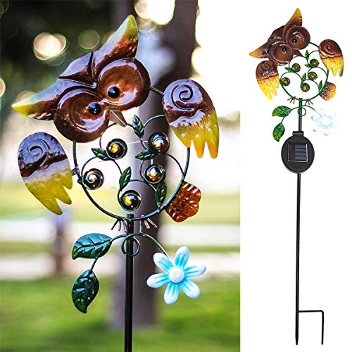 Product Cover Tiuanh Garden Lights Solar Powered Owl Night Light,Solar Lights Outdoor Pathway Warm Led Waterproof Fun Owl Gifts Solar Walkway Lights Outdoor for Yard,Pathway,Garden