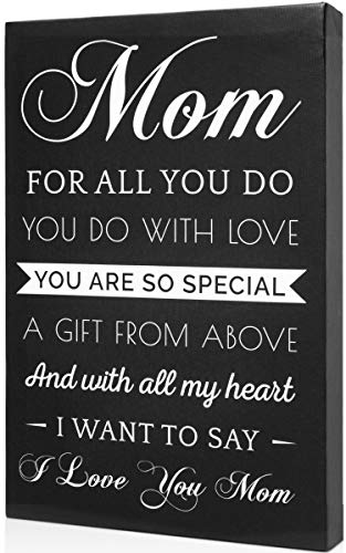 Product Cover Light Autumn Gifts for Mom - Hangable Canvas from Daughter or Son - Meaningful Mom Gifts (Blackwhite) (Canvas)