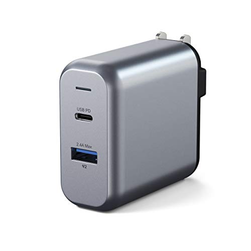 Product Cover Satechi 30W Dual-Port Wall Charger Adapter with USB-C PD & USB 3.0 Port - Compatible with 2019 iPad, 2018 iPad Pro, 2018 MacBook Air, iPhone 11 Plus Max/11 Plus/11 (USA)