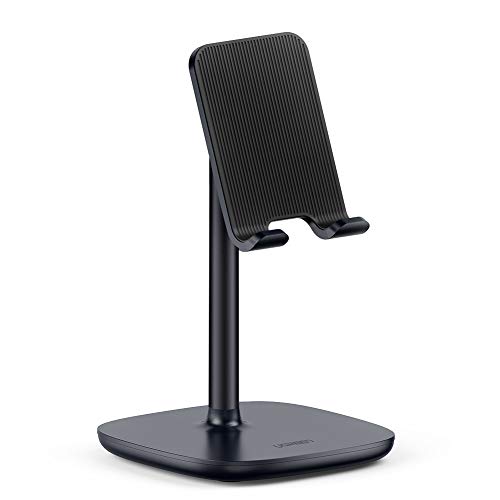 Product Cover UGREEN Cell Phone Stand Desk Holder Compatible for iPhone 11 Pro Max XS XR 8 Plus 6 7, Samsung Galaxy S10 Plus S9 S8 Note 9 8 S7 S6, Google Pixel 3 XL, LG V40 V30 G7 G6 Smartphone, Adjustable (Black)