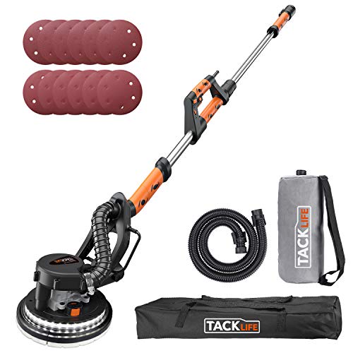 Product Cover TACKLIFE Drywall Sander 6.7A(800W), Automatic Vacuum System Enable Efficient Dust Absorption, 12 Sanding Discs Variable Speed 500-1800RPM Electric Drywall Sander with LED Light and Carry Bag | PDS03A