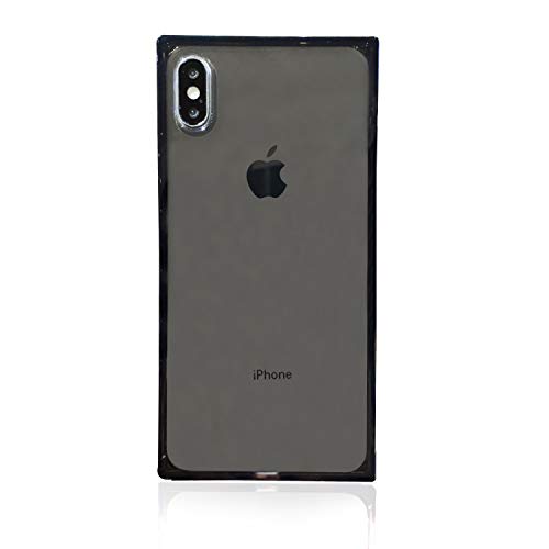 Product Cover Tzomsze iPhone Xs MAX Transparent Case, Reinforced Corners TPU Cushion，Crystal Clear Slim Cover Shock Absorption TPU Silicone Shell-Black