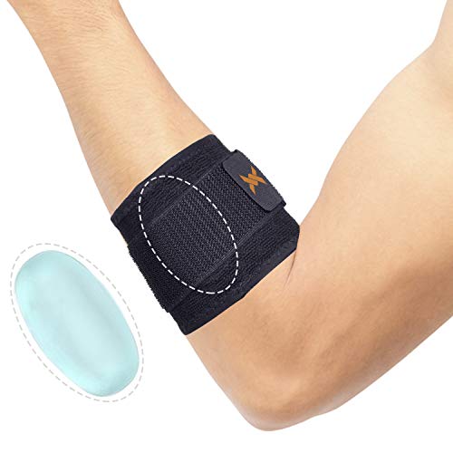 Product Cover Thx4COPPER Infused Adjustable Compression Tennis and Golfers Elbow Support Brace, with Pad for Muscle and Joint Pain Relief, Tendinitis, Carpal Tunnel Syndrome ...
