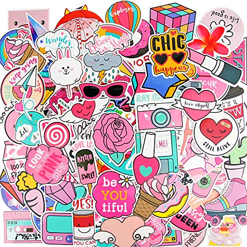 Product Cover DECYOOL 110 Pcs Girls Cute Laptop Stickers Vinyl Decal for Water Bottle Skateboard Luggage Motorcycle Phone Bicycle Guitar
