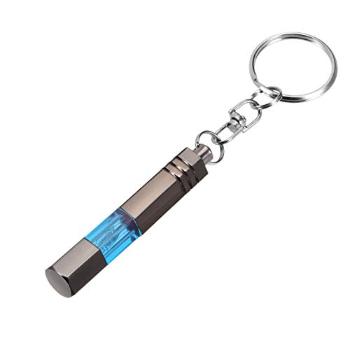 Product Cover uxcell Antistatic Keychain Static Electricity Eliminator Car Electricity Discharge Remover ESD Keyring, Black Chrome Plated Blue