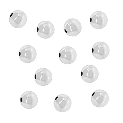Product Cover 3mm, 4mm, 5mm & 6mm .925 Round Sterling Silver Beads, No Seam, Small Hole, Beautiful Sterling Silver Beads for Jewelry Making (3mm Round .925 Sterling Silver Pack of 100)