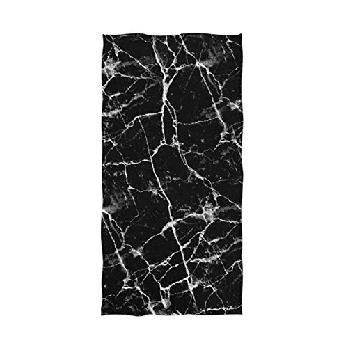 Product Cover Naanle 3D Stylish Black Marble Print Soft Guest Hand Towels Multipurpose for Bathroom, Hotel, Gym and Spa (16
