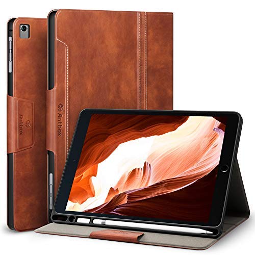 Product Cover Antbox iPad Case for iPad Pro 9.7/ iPad Air/iPad Air 2 with Built-in Apple Pencil Holder Auto Sleep/Wake Function PU Leather Smart Cover (Brown)