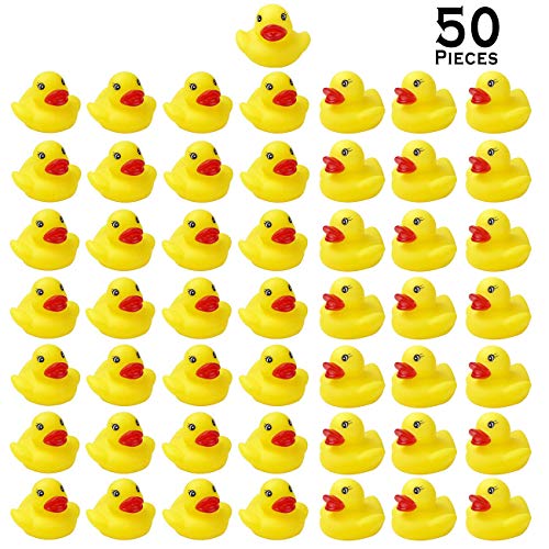 Product Cover YsesoAi 50 Pack Mini Rubber Ducky Float Duck Baby Bath Toy, Shower Birthday Party Favors Gift
