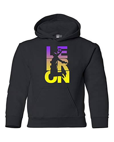 Product Cover Lebron 23 Los Angeles LA Basketball Sports DT Youth Hoodie Kids T-Shirt Tee (Small, Black)