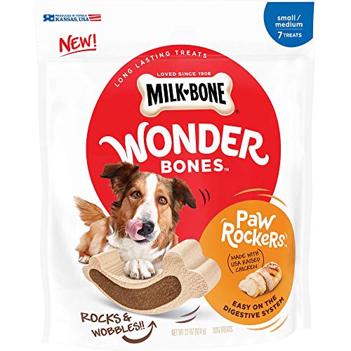 Product Cover Milk-Bone Wonder Bones Paw Rockers Dog Treats, Long Lasting, 7 Small/Medium Treats