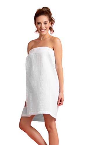 Product Cover Women Waffle Spa/Bath Wrap Soft Light Comfortable Adjustable Closure, Dries Fast