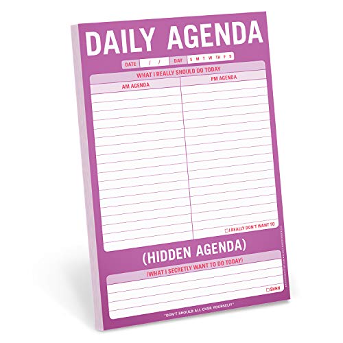Product Cover Knock Knock Daily Agenda / Hidden Agenda Pad, To Do List Note Pad, 6 x 9-inches