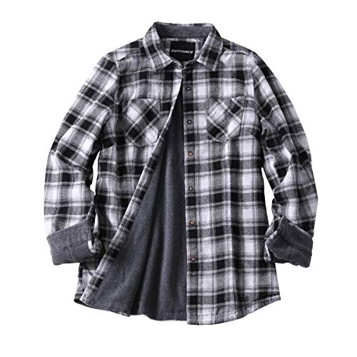 Product Cover ZENTHACE Women's Thermal Fleece Lined Plaid Button Down Flannel Shirt Jacket