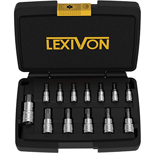 Product Cover LEXIVON Torx Bit Socket Set, Premium S2 Alloy Steel | 13-Piece Star T8 - T60 Set | Enhanced Storage Case (LX-143)