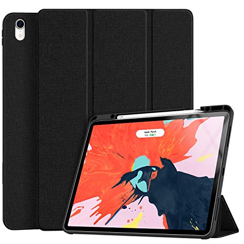 Product Cover Soke iPad Pro 12.9 Case 2018 with Pencil Holder, Premium Trifold Case [Strong Protection + Apple Pencil Charging], Auto Sleep/Wake, Soft TPU Back Cover for iPad Pro 12.9
