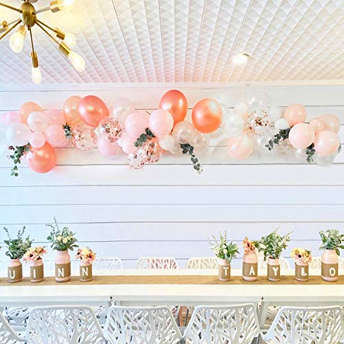 Product Cover Balloon Arch & Garland Kit |100Pcs Rose Gold,Blush Pink &White Latex Party Balloons|16Ft Decorating Strip,Tying Tool,Glue Dots,Flower Clips| Wedding Birthday Baby Shower Bachelorette Party Decorations