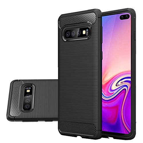 Product Cover Vinve Carbon Fiber TPU Case Compatible with Samsung Galaxy S10 Plus, [ Slim Thin ] Shock Absorption Anti-Scratches Flexible Soft Protective Case Cover for Galaxy S10 Plus/Galaxy S10+ (Black)