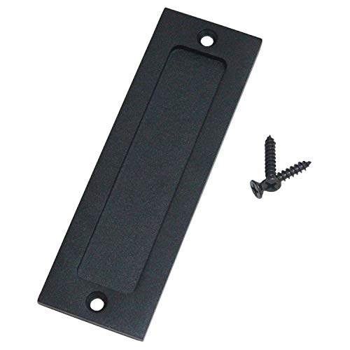 Product Cover Running Black 7 inch Sliding Barn Door Finger Pull Set | Heavy Duty Modern Simple Invisible Handle| with Flat Bottom Easy to Install