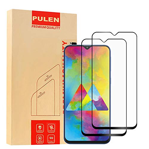 Product Cover [2 Pack] PULEN for Samsung Galaxy M20 Screen Protector,Full Screen Coverage HD No Bubble Anti-Fingerprints 9H Hardness Tempered Glass for Samsung Galaxy M20,6.3'' 2019 (Black)