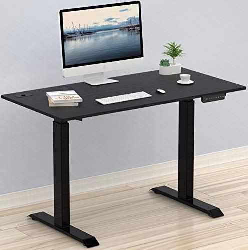 Product Cover SHW Electric Height Adjustable Computer Desk, 48 x 24 Inches, Black