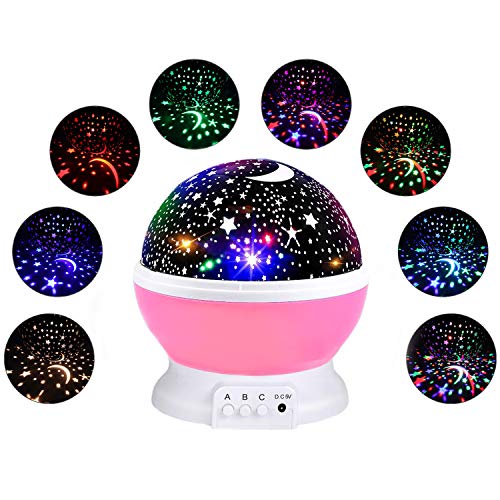 Product Cover Starry Night Light Projector for Girls, Star Moon Rotating Projector Night Light Star Projection Lamp Xmax Gifts for Little Girls Boys Toys for 3-12 Year Old Kids Pink