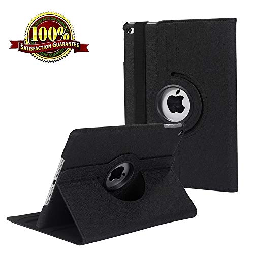 Product Cover iPad 9.7 inch Case 2018 2017/ iPad Air Case - 360 Degree Rotating Stand Protective Cover Smart Case with Auto Sleep/Wake for Apple iPad 5th/6th Generation (Black)