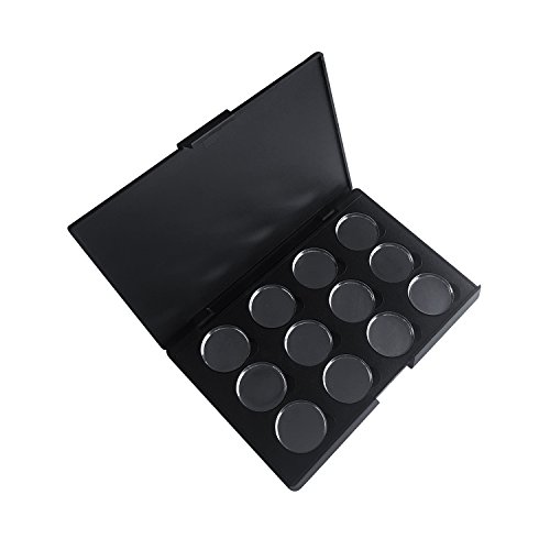 Product Cover Allwon Empty Magnetic Eyeshadow Makeup Palette with 12Pcs 26mm Round Metal Pans