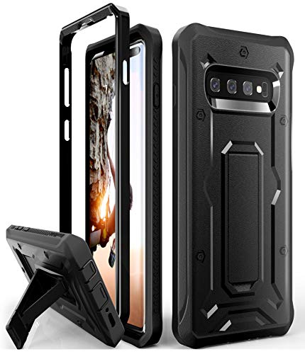 Product Cover ArmadilloTek Vanguard Designed for Samsung Galaxy S10 Plus Case (2019 Release) Military Grade Full-Body Rugged with Kickstand Without Built-in Screen Protector (Black)