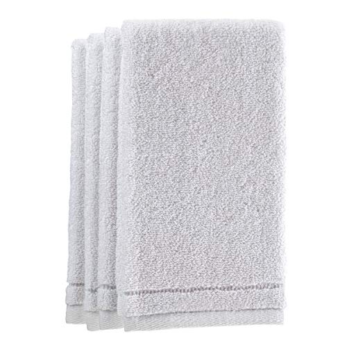 Product Cover Creative Scents Cotton Fingertip Towels Set - 4 Pack - 11 x 18 Inches Decorative Small Extra-Absorbent and Soft Terry Towel for Bathroom - Powder Room, Guest and Housewarming Gift (White)