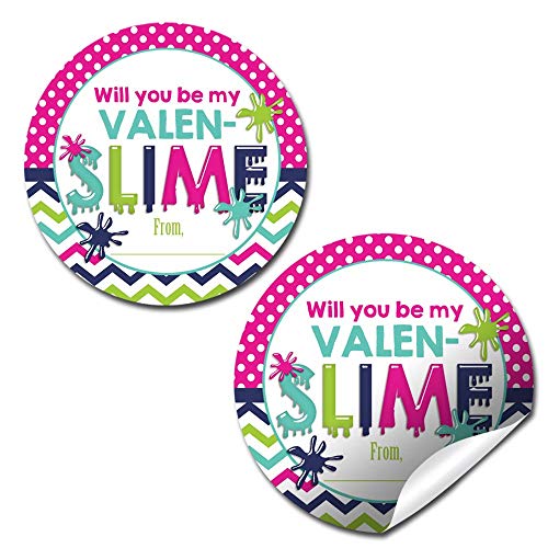 Product Cover Slime Time Valentine Party Favor Sticker Labels, 40 2