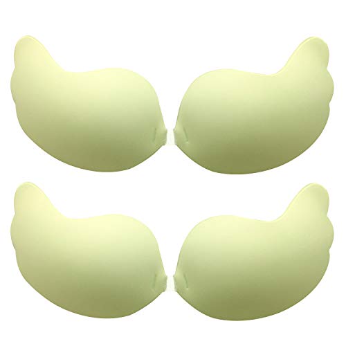 Product Cover KISSBOBO Allure Adhesive Push up Invisible Strapless Backless Bra-2 Pack (Green, B)...