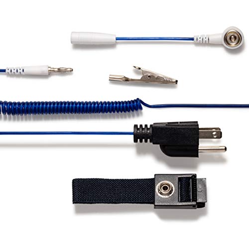 Product Cover Grounding Cord, Ground Cable, Grounding Wire, Ground Wire, Grounding Strap, Ground Strap, Grounding Cable, ESD, Grounding Bracelet, Anti Static Wrist Strap with 3-prong Plug, Grounding Band