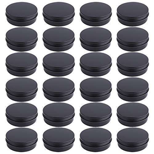 Product Cover Foraineam 24 Pack 4 oz Screw Lid Round Tins Aluminum Empty Tins Metal Storage Tin Jars Spice Containers Travel Tin Cans