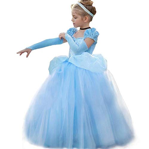 Product Cover Rizoo Little Girls Short Sleeves Princess Cinderella Costumes Birthday Party Evening Dress up