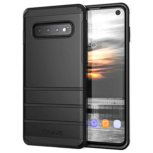 Product Cover S10 Case, Crave Strong Guard Heavy-Duty Protection Series Case for Samsung Galaxy S10 - Black