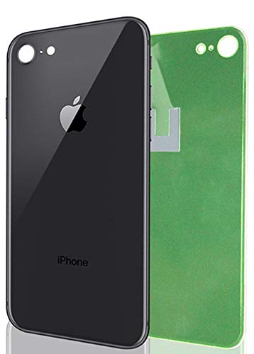 Product Cover Apple iPhone 8 Replacement Back Glass Cover Back Battery Door w/Pre-Installed Adhesive,Best Version Apple iPhone 8 All Models OEM Replacement (Black)