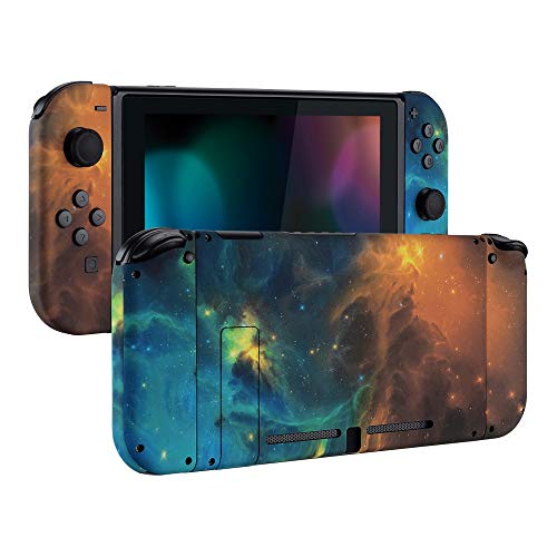 Product Cover eXtremeRate Soft Touch Grip Back Plate for Nintendo Switch Console, NS Joycon Handheld Controller Housing with Full Set Buttons, DIY Replacement Shell for Nintendo Switch - Gold Star Universe