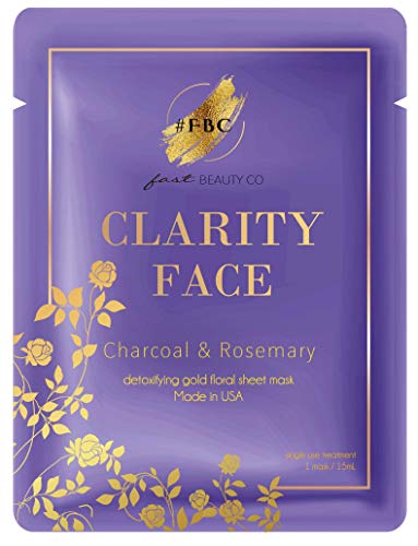 Product Cover Fast Beauty Co. Clarity Face! 1 Detoxifying Gold Floral Sheet Mask With Charcoal & Rosemary