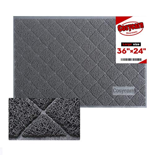Product Cover Door Mat for Indoor Outdoor,Large Size 24x36 Inches,Entrance Rug Floor Mats, Non Slip Backing,Entry Way Welcome Doormat, Waterproof,Easy to Clean, Durable Large Heavy Duty Front Outdoor Rug (Grey)