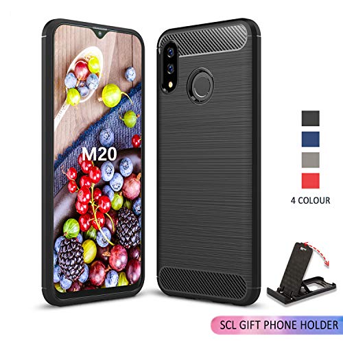 Product Cover SCL Samsung Galaxy M20 Case, Samsung M20 Case, Carbon Fibre Protection Cover [Anti Scratch][Anti Collision] Compatible with The Samsung Galaxy M20 [Black]