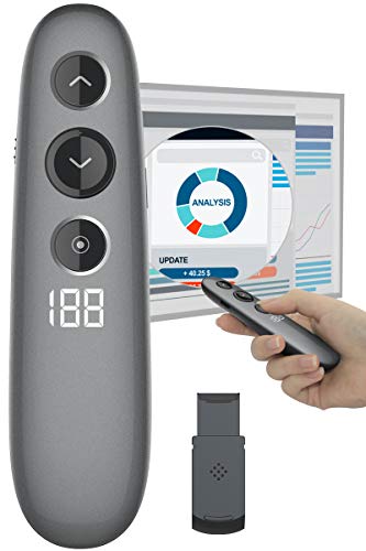 Product Cover Presentation Remote, Doosl Digital Highlighting Wireless Presenter Clicker Magnify Pointer Digital Pointer Mouse with LCD Timer，Clicker for Laptop presentations