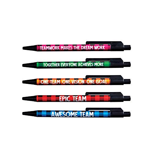 Product Cover Colorful Motivational Quote Pens - Buffalo Check - Employee Appreciation and Recognition Gifts - 5 Pack